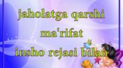 jinsho, jaholatga qarshi ma'rifat insho rejasi bilan