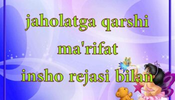 jinsho, jaholatga qarshi ma'rifat insho rejasi bilan