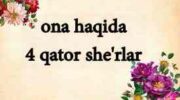 ona haqida 4 qator sherlar